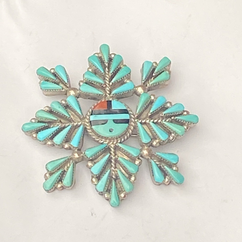 Turquoise Cluster Inlay Necklace Pendant - Unbranded - Picture 5 of 5